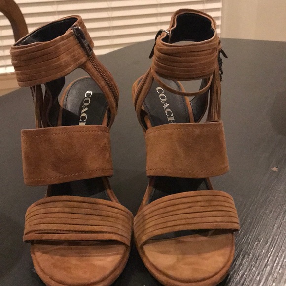 Coach Shoes - Coach suede size 8 Sandals NWOB